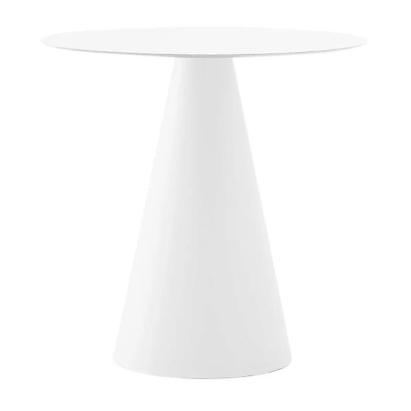 Pedrali - Ikon 865 Tisch Ø 69cm - weiß/Tischfuß Ø40cm/für Innen- und Außenb günstig online kaufen