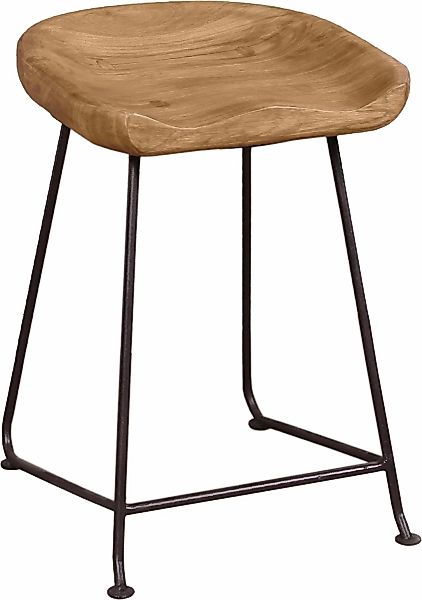 SIT Hocker "Live Edge", aus massiver Akazie, mit Metallgestell günstig online kaufen