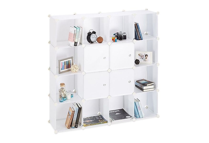 relaxdays Steckregal Kunststoff mit 16 Fäch, weiß günstig online kaufen