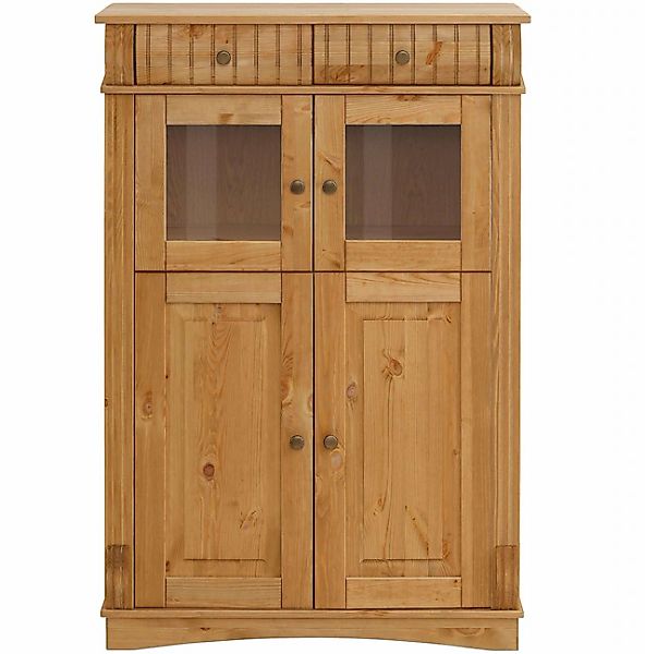 Home affaire Highboard »Teresa Mini-Vitrine mit Glastüren und 2 Schubkästen günstig online kaufen