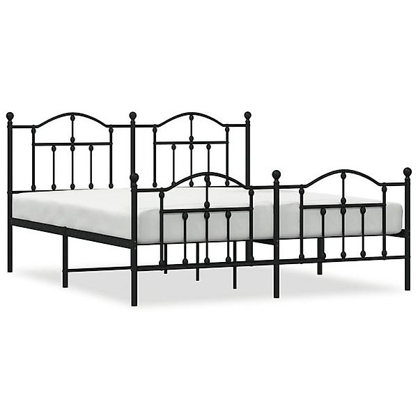 furnicato Bettgestell Metallbett ohne Matratze mit Fußteil Schwarz 180x200 günstig online kaufen