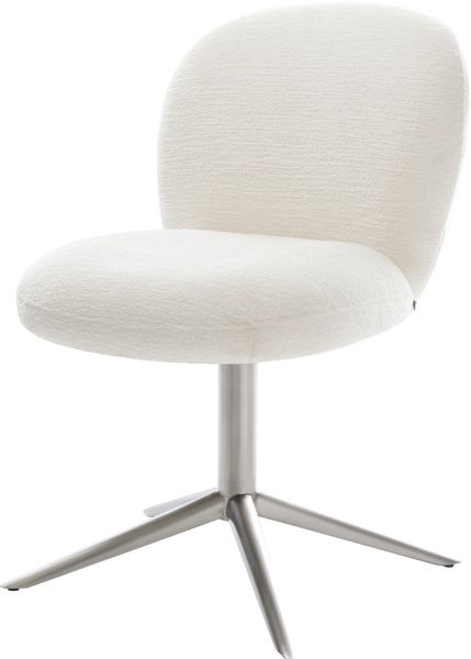 DELIFE Polsterstuhl Nube-Flex, Fußkreuz Edelstahl Bouclé günstig online kaufen