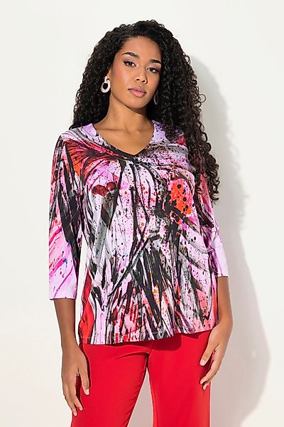 Ulla Popken T-Shirt Slinky-Longshirt abstrakter Druck günstig online kaufen