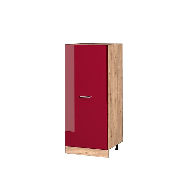 Vicco Hochschrank R-Line Küchenkommode Bordeaux Hochglanz/Goldkraft Eiche 6 günstig online kaufen
