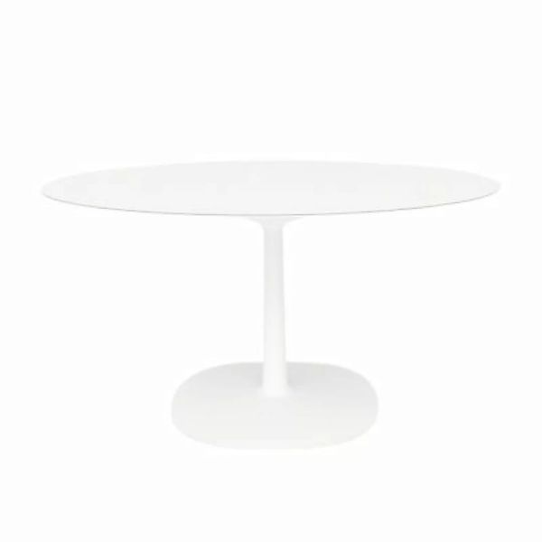 Runder Tisch Multiplo indoor/outdoor - keramik stein weiß Steinzeug in weis günstig online kaufen