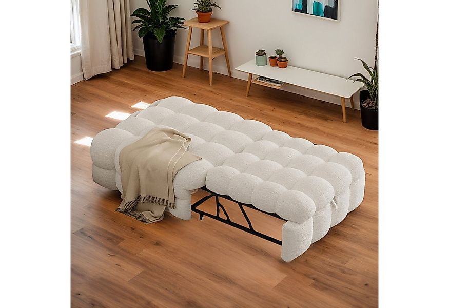 OKWISH Schlafsofa 2-in-1 Polsterbett mit Teddy-Stoff, Ausziehbares Einzelbe günstig online kaufen