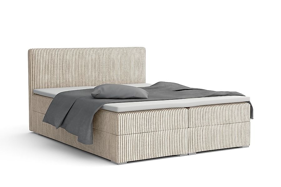Deine Möbel 24 Boxspringbett LON IV Boxspring Komplettbett Polsterbett Bone günstig online kaufen
