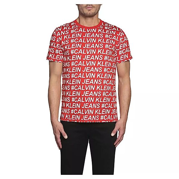 Calvin Klein Jeans Organic Cotton Allover Print Logo Kurzärmeliges T-shirt günstig online kaufen