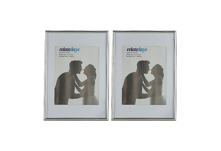 relaxdays Bilderrahmen 2er Set A4, silber günstig online kaufen