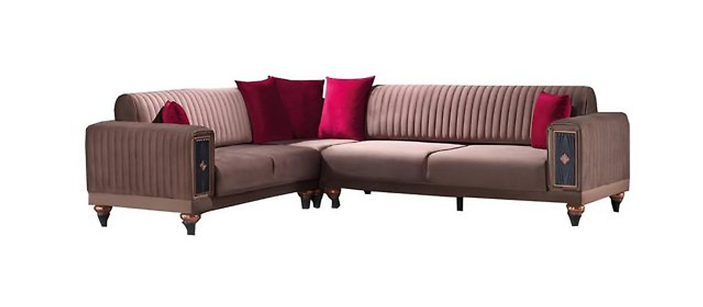 JVmoebel Ecksofa Ecksofa Braun Sofa Designer Polstermöbel Eckcouch Luxus Mo günstig online kaufen
