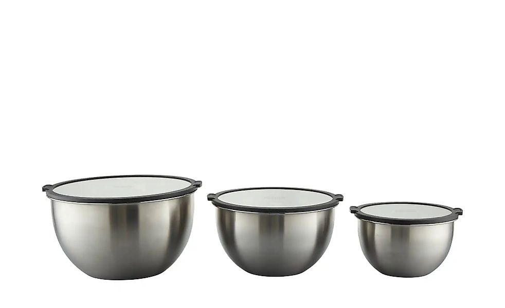 Meisterkoch Rührschüsselset  OPTIMUS ¦ silber ¦ Edelstahl,Silikon Küchenzub günstig online kaufen