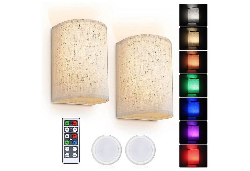 Qualra LED Wandleuchte 2er/Set Wandlampe Innen LED Wandleuchte 16 RGBW Farb günstig online kaufen