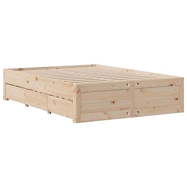 vidaXL Massivholzbett ohne Matratze mit Schubladen 150x200 cm Kiefer 330880 günstig online kaufen
