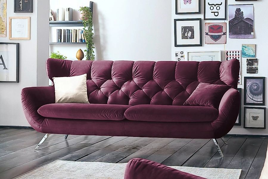 KAWOLA Sofa CHARME Velvet purple günstig online kaufen
