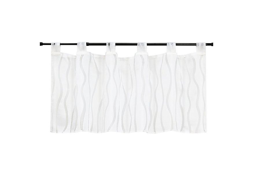 Joyswahl Scheibengardine, Schlaufen, Weiß Wellen, Ausbrenner Bistrogardinen günstig online kaufen