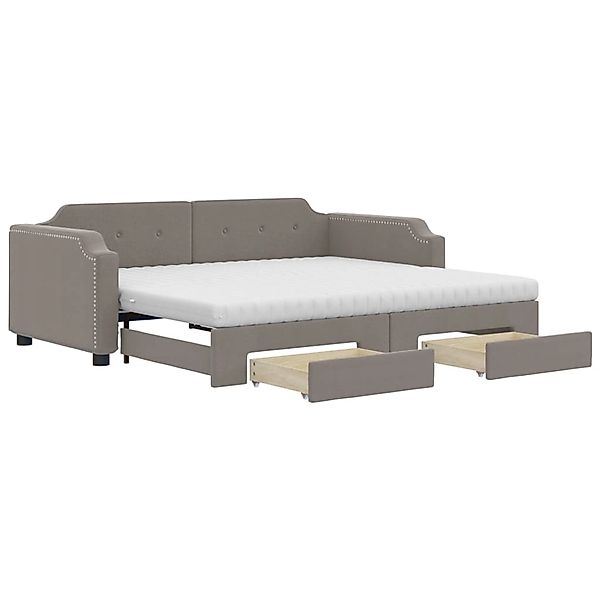 vidaXL Tagesbett Ausziehbar mit Schubladen Taupe 90x200 cm Stoff1881289 günstig online kaufen