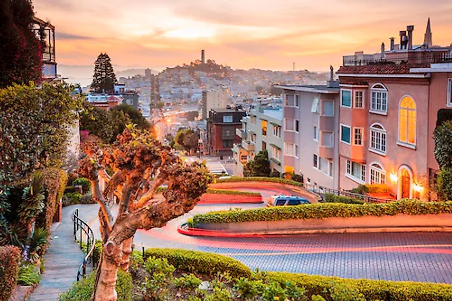 Papermoon Fototapete »Lombard Street in San Francisco« glatt günstig online kaufen