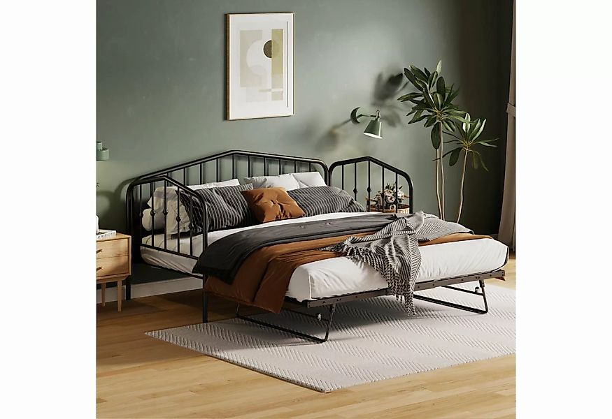 MODFU Metallbett Tagesbett, mit Ausziehbett. Zwei-in-Eins-Schlafsofa (90 (1 günstig online kaufen