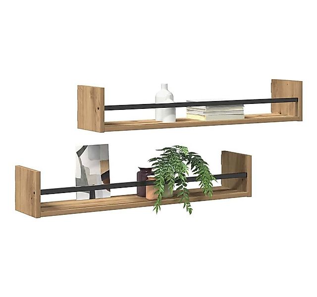vidaXL Wandregal Wandregale 2 Stk Artisan Eiche 80x16x14 cm Holzwerkstoff günstig online kaufen