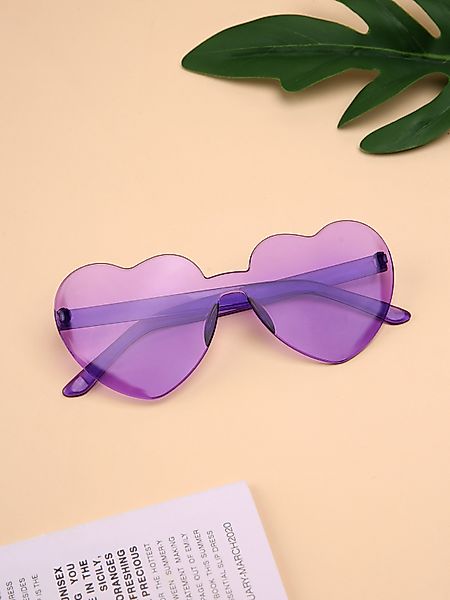 1pc Heart Frame Rimless Sonnenbrille günstig online kaufen
