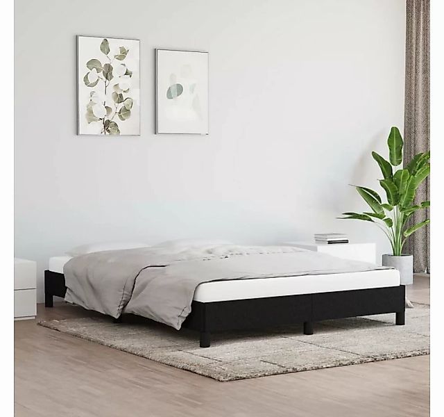 furnicato Bett Bettgestell Schwarz 140x190 cm Stoff günstig online kaufen