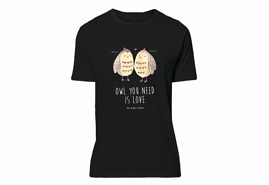 Mr. & Mrs. Panda T-Shirt Eule Liebe - Schwarz - Geschenk, Eulen, T-Shirt, S günstig online kaufen