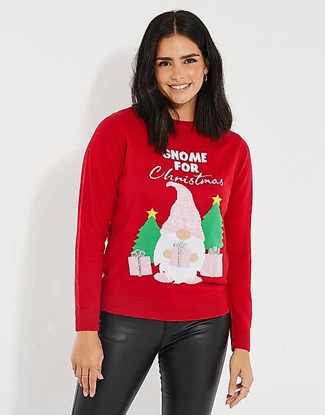 Threadbare Rundhalspullover THB Ladies Christmas Jumper Gnome (1-tlg) mit w günstig online kaufen