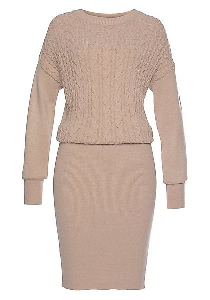 LASCANA Strickkleid mit Zopfmuster, elegantes Herbst- Winterkleid, Miniklei günstig online kaufen