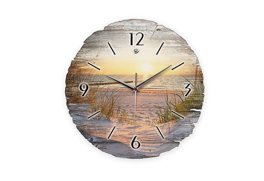 Kreative Feder Wanduhr Wanduhr "Strand" aus Naturholz (ohne Ticken, Funk- o günstig online kaufen