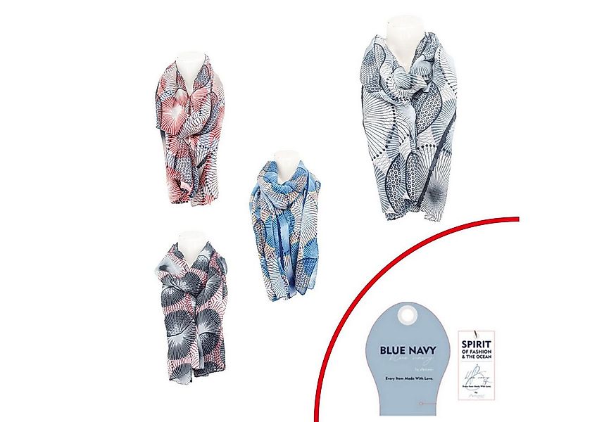 VewoTex Modeschal Sommer Damen Schal » Blue Navy Löwenzahn Design, (Einzeln günstig online kaufen