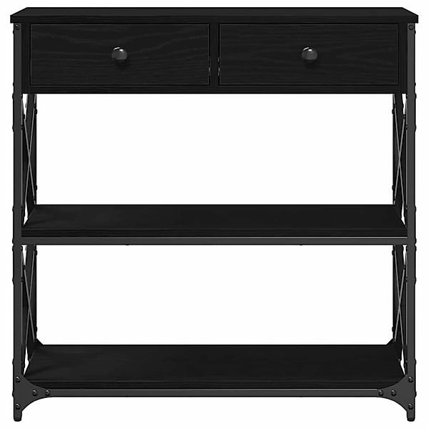 vidaXL Konsole Tisch mit Regal Schwarz Eichen-Optik 75 x 28 x 75 cm 863537 günstig online kaufen