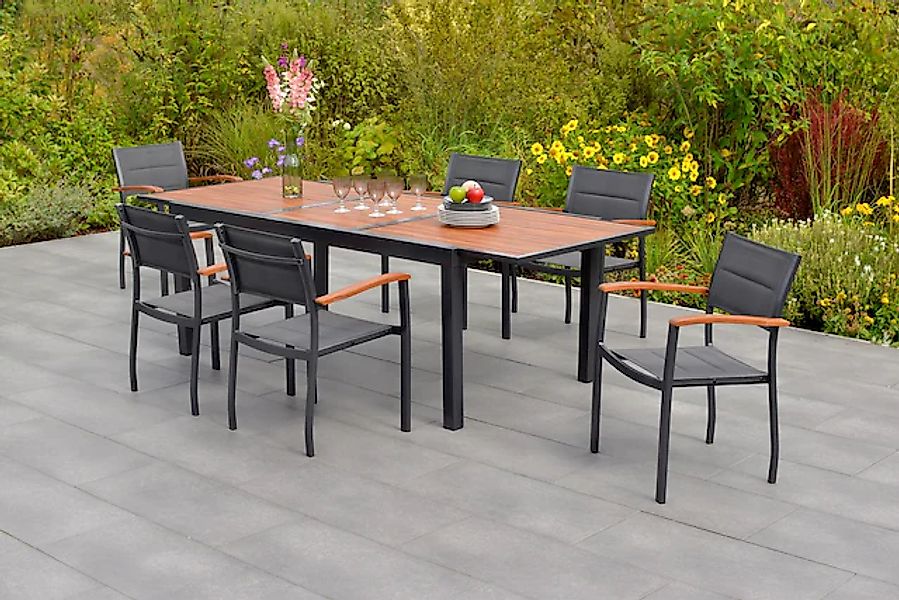 MERXX Garten-Essgruppe »»Paxos«« Set, Gepadded, pulverbeschichtetes Alumini günstig online kaufen