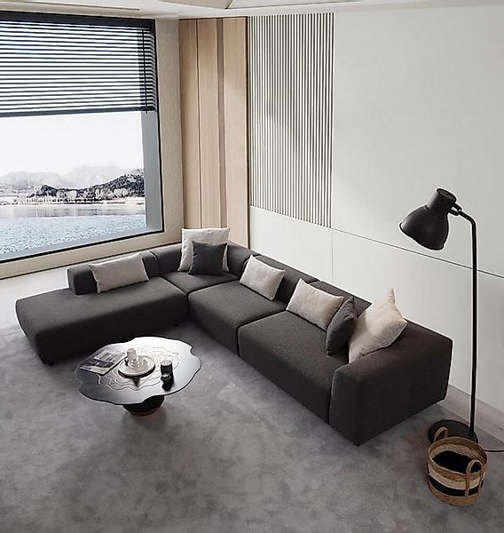 Xlmoebel Ecksofa Elegantes L-förmiges Ecksofa in exklusivem Braunton - Neue günstig online kaufen