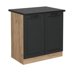 Vicco Spülenunterschrank R-Line, Anthrazit Landhaus/Goldkraft Eiche, günstig online kaufen