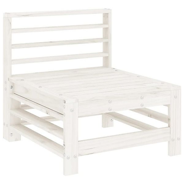vidaXL Sofaelement Garten-Mittelsofa Weiß Massivholz Kiefer günstig online kaufen