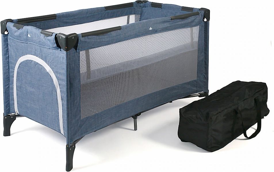 CHIC4BABY Baby-Reisebett "Luxus, Jeans Blue" inkl. Transporttasche günstig online kaufen