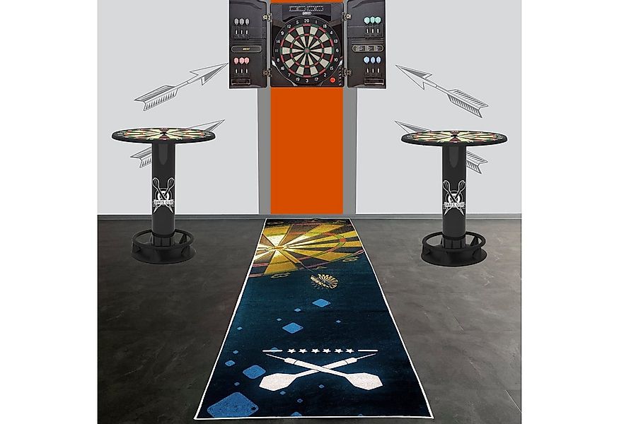 Carpetia Teppich Dartmatte mit abgedruckter Dartscheibe und markierter Abwu günstig online kaufen