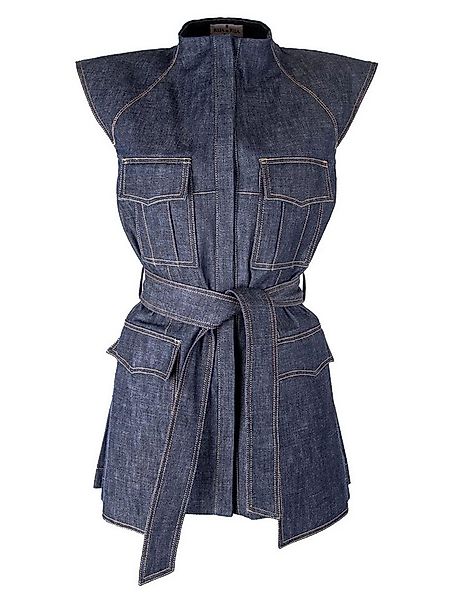 RUA & RUA Military-Jacke Ärmellose Jacke Weste aus Denim mit Bindegürtel in günstig online kaufen