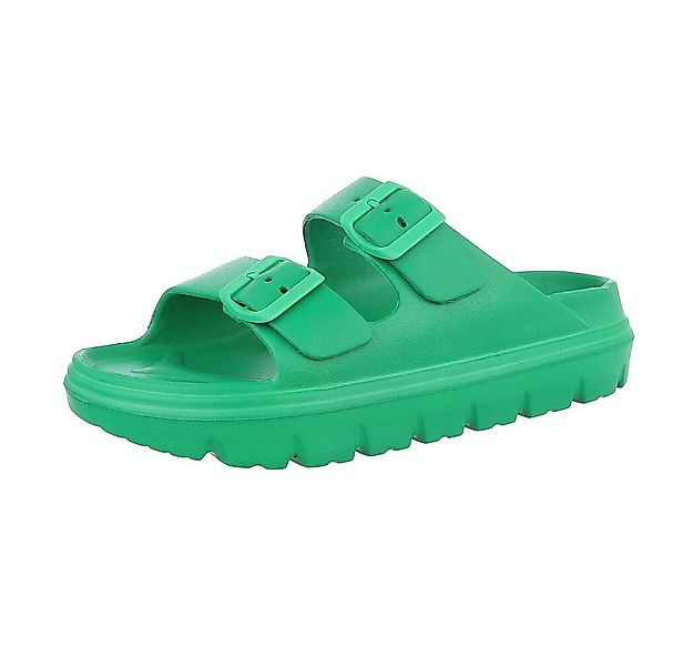 Ital-Design Damen Mules Strand Plateausandaletten (86192899) Flach Pantolet günstig online kaufen