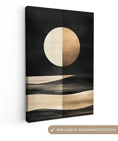 OneMillionCanvasses® Leinwandbild Mond - Kreis - Gold, Fotodruck (1 St), Le günstig online kaufen