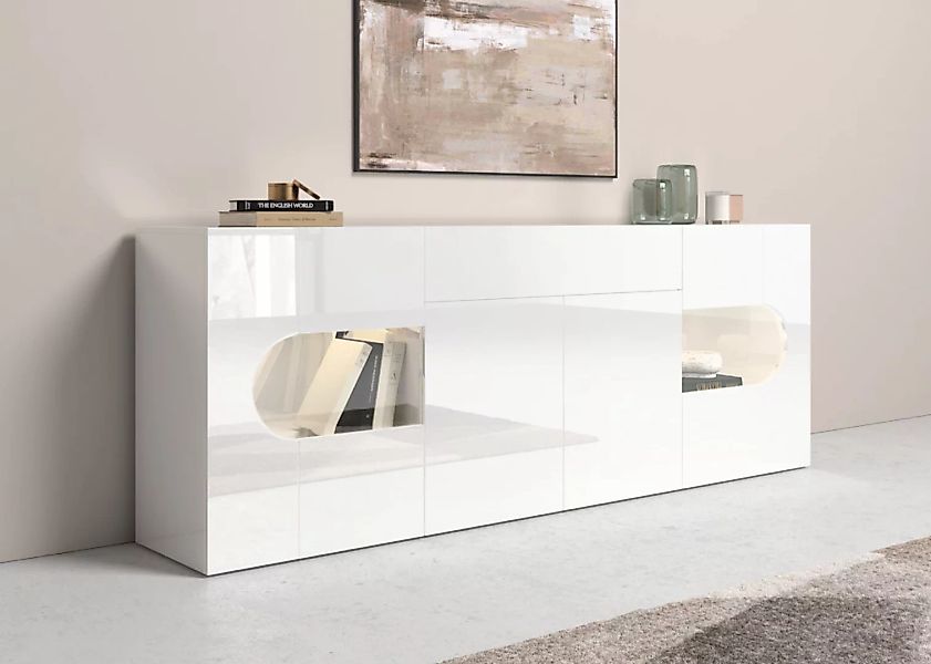 INOSIGN Sideboard "Real,Vitrine,Kommode,Schrank,komplett hochglanz lackiert günstig online kaufen