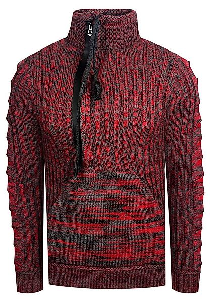 R-NEAL Stehkragenpullover Stehkragen Grob Strick Pullover mit Zipper und Lo günstig online kaufen