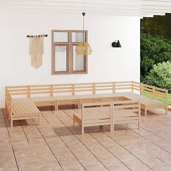 12-tlg. Garten-lounge-set Massivholz Kiefer günstig online kaufen