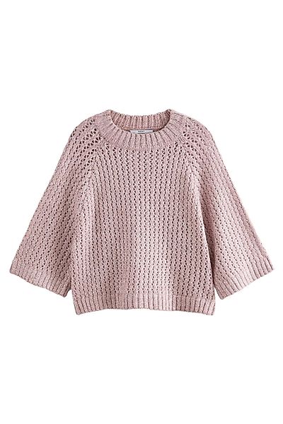 Next Kurzarmpullover Gestrickter Mesh-Pullover mit Pailletten günstig online kaufen