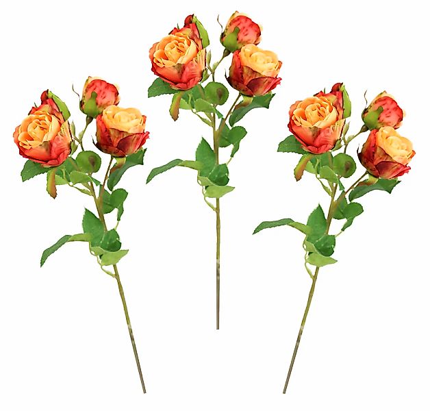 I.GE.A. Kunstblume "Künstlicher Rosenzweig" 3er Set Rose Kunstrosen Dekoblu günstig online kaufen