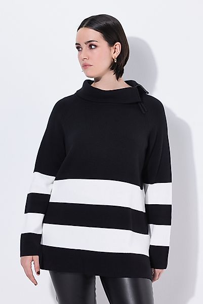 Ulla Popken Strickpullover Pullover Blockstreifen Rollkragen günstig online kaufen