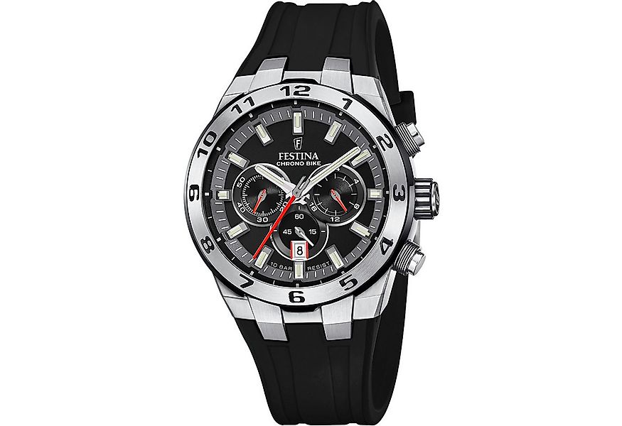 Festina Chronograph Chrono Bike Herrenuhr F20671-6 Schwarz Silikonband 44,5 günstig online kaufen