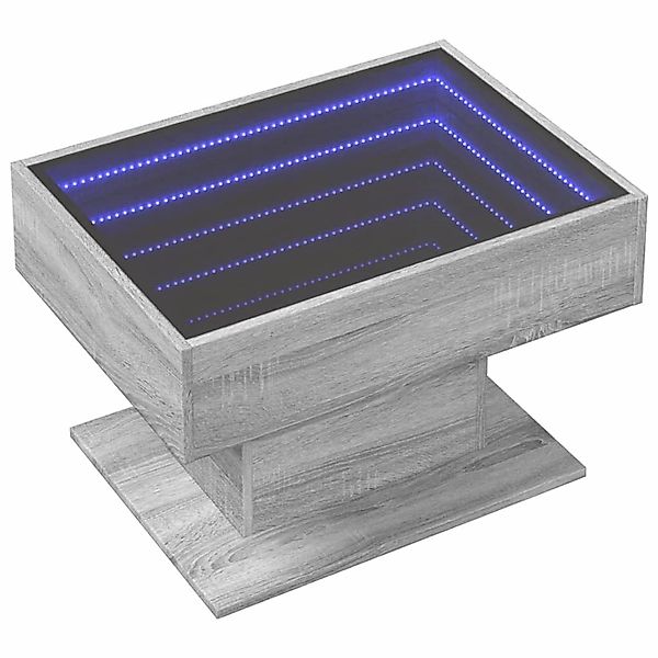 vidaXL LED-Couchtisch Grau Sonoma 70x50x45 cm Holzwerkstoff 847537 günstig online kaufen