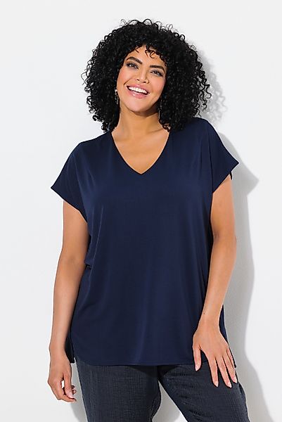 Ulla Popken Sweatshirt Sweatshirt Oversized V-Ausschnitt günstig online kaufen