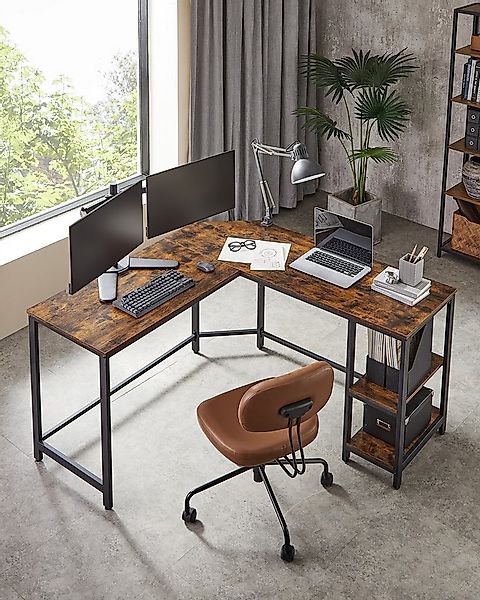 VASAGLE Schreibtisch Computertisch, 130/138 cm, L-förm Eckschreibtisch mit günstig online kaufen